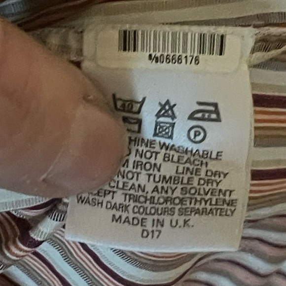 Mens BURBERRY White Red Pink Strip Button Down Long Sleeve Shirt Size 15 /38 - Picture 6 of 10